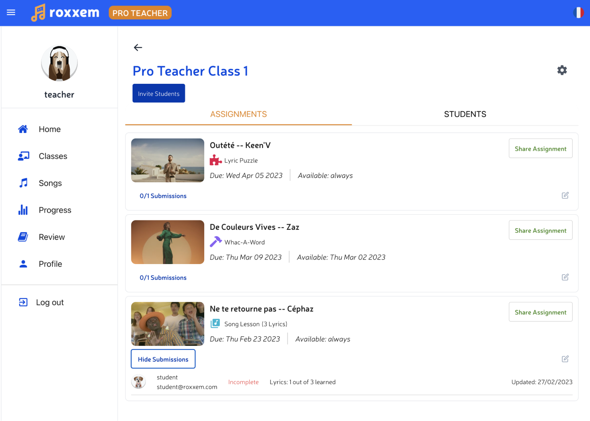 Classes and assignments